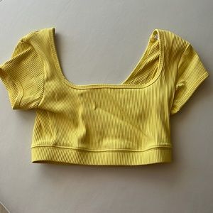 Year of ours baby yellow cap sleeve sports bra - small